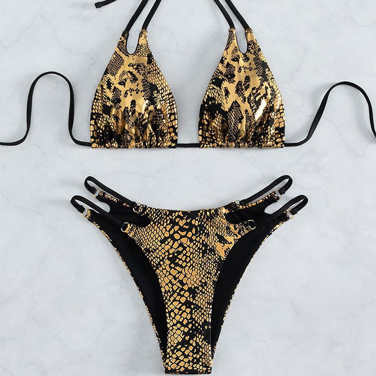 Damen Triangel-Bikini mit raffiniertem Schnitt und geschlängeltem Design Drune
