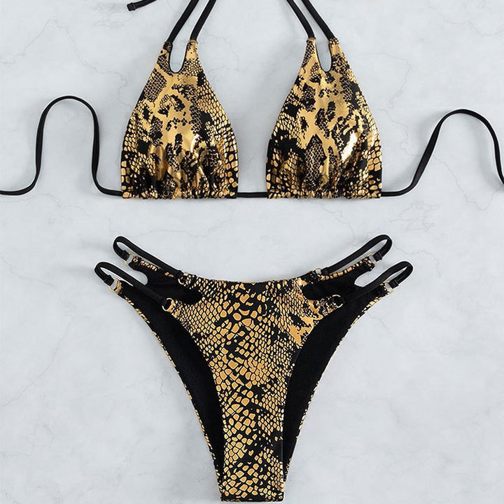 Damen Triangel-Bikini mit raffiniertem Schnitt und geschlängeltem Design Drune