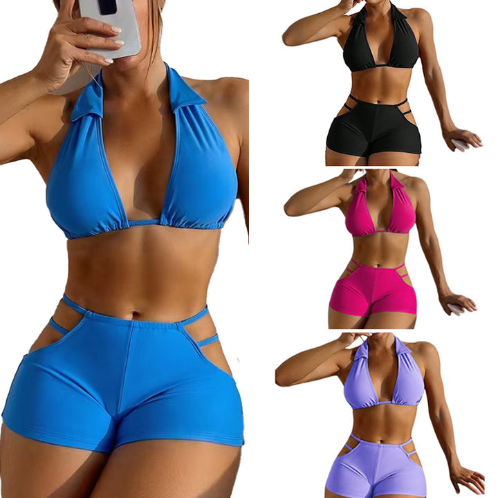 Damen Sport-Bikini mit hohem Bund und verstellbaren Trägern Drune