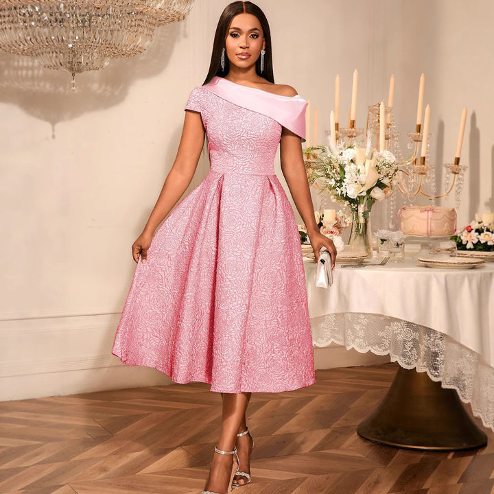 Damen elegantes A-Linien Kleid Drune