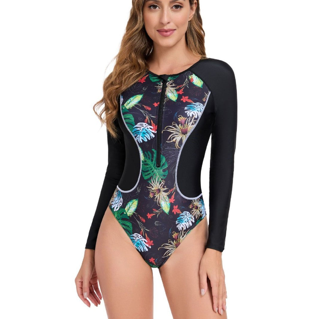 Damen Sportlicher Schwimmanzug mit floralem Design Drune