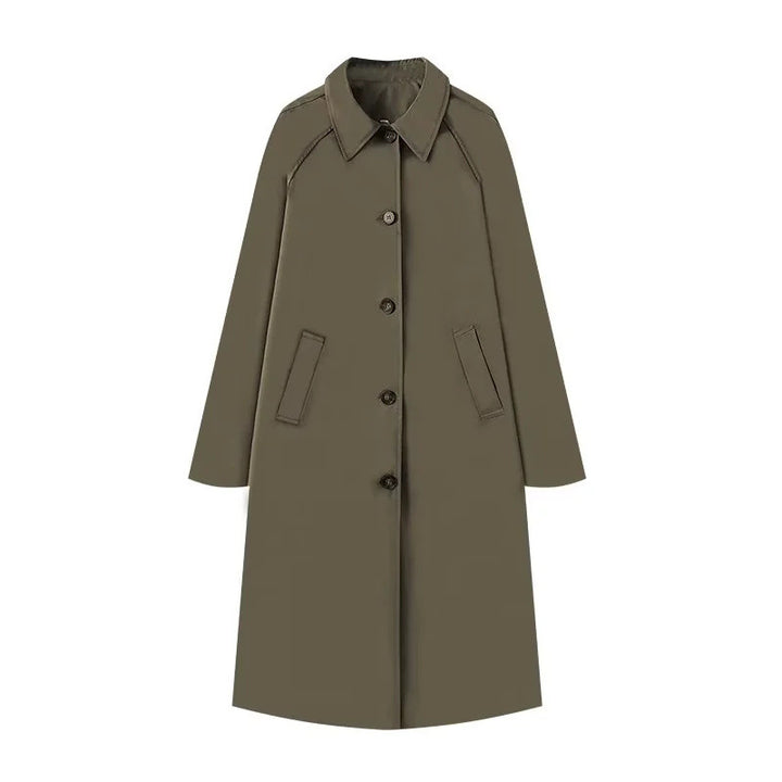 Damen eleganter Trenchcoat mit schmalem Schnitt und praktischen Taschen Drune