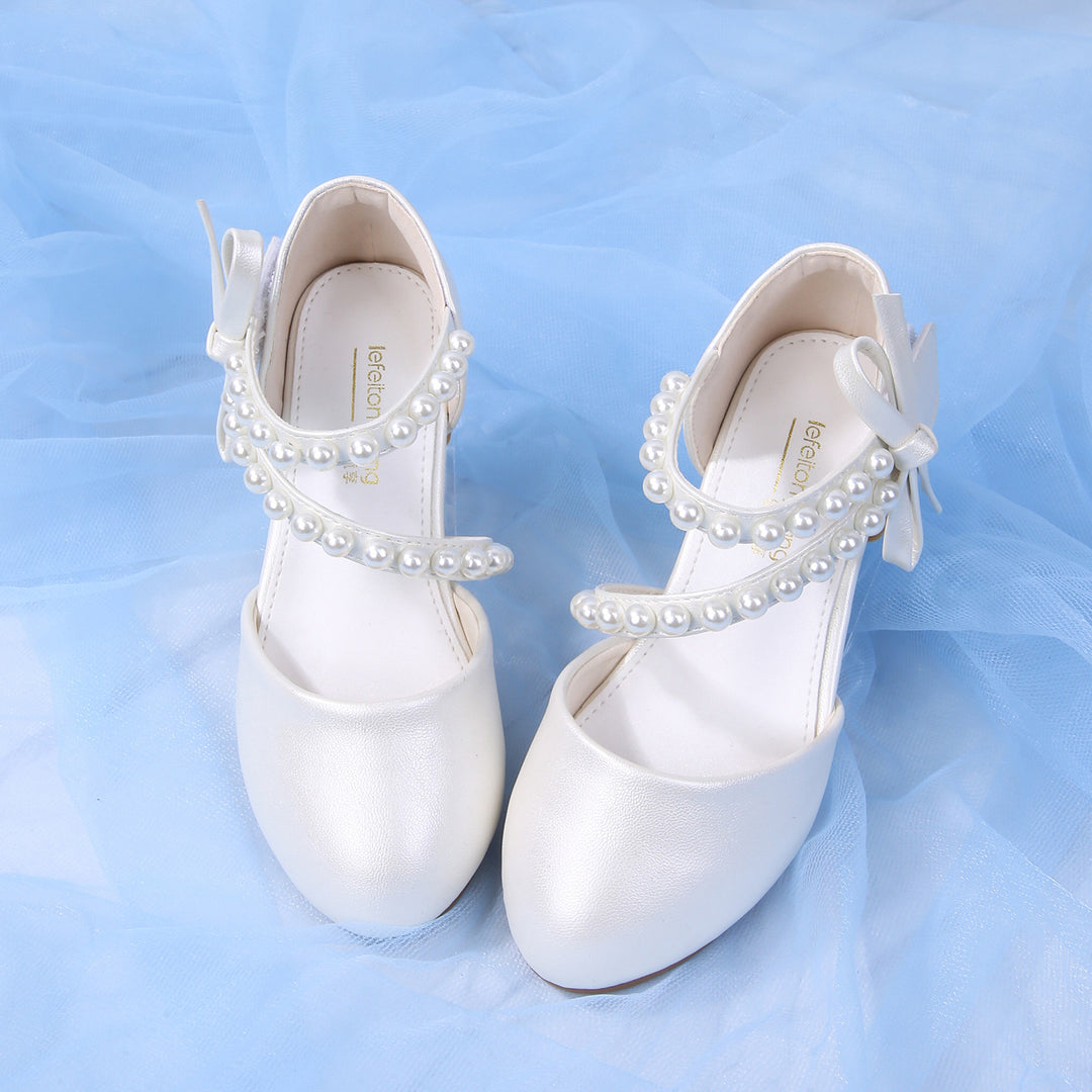 Damen elegante Ballerinas mit Perlenverzierung Drune