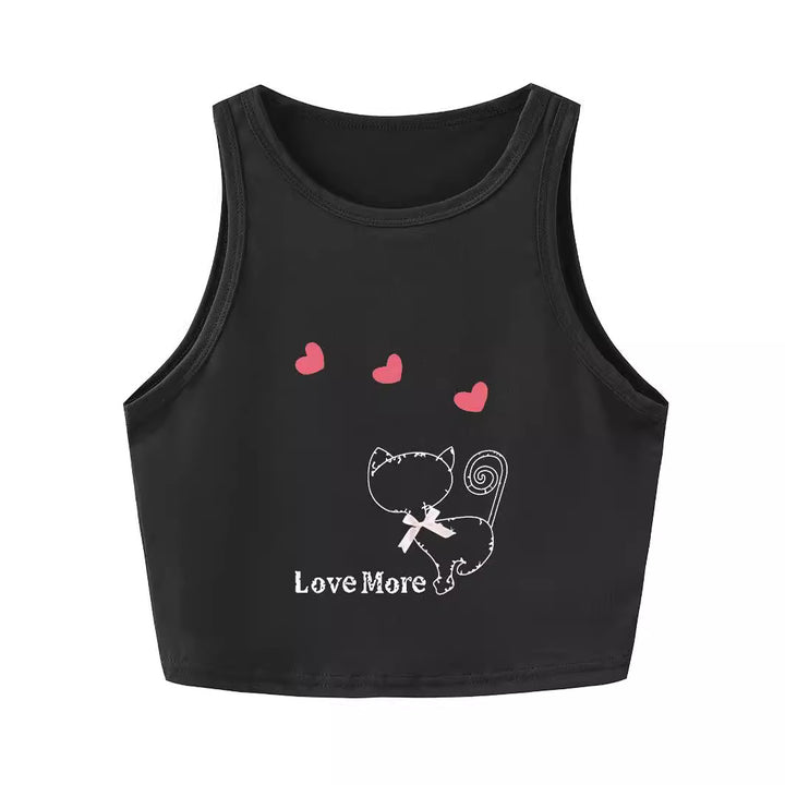 Damen Crop-Top mit auffälligem Schriftzug und körpernahem Schnitt Drune