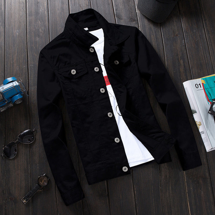 Herren Leichte Lässige Denim Jacke Drune