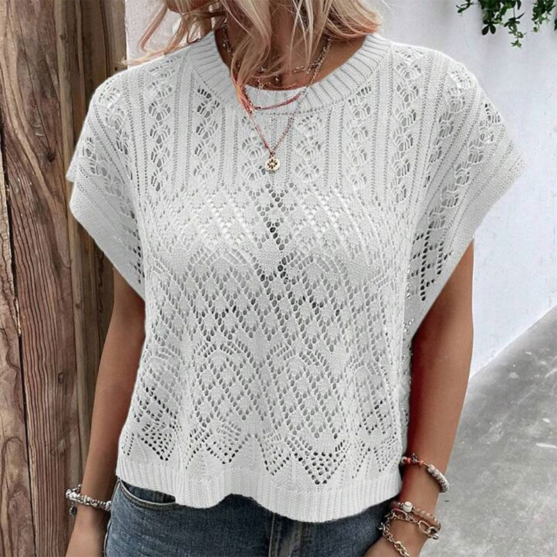 Damen Strickoberteil mit luftiger Lochstruktur Drune