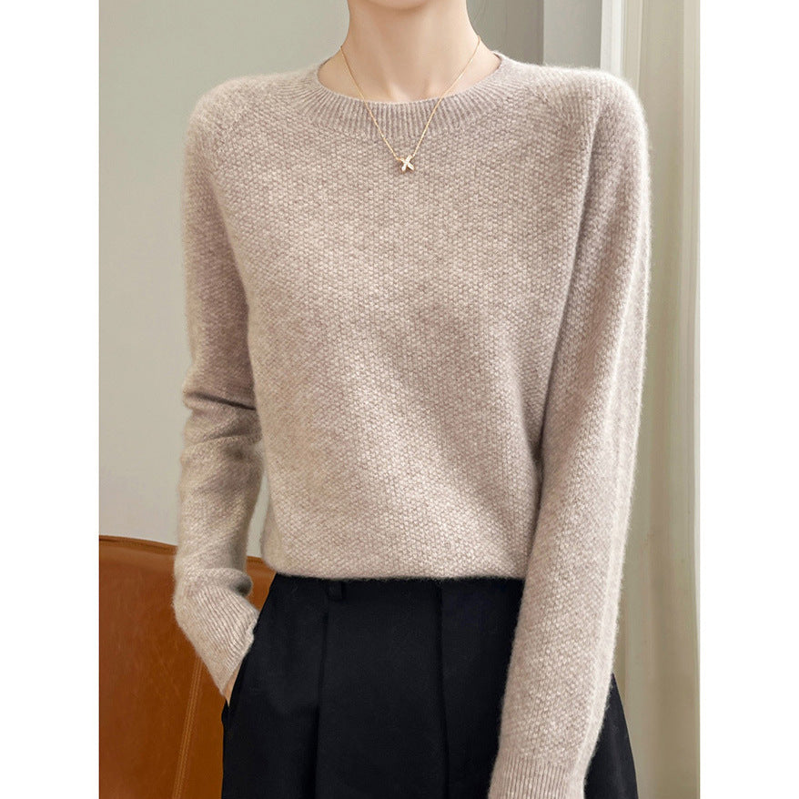 Damen Feinstrickpullover mit lockerer Passform und elegantem Rundhalsausschnitt Drune