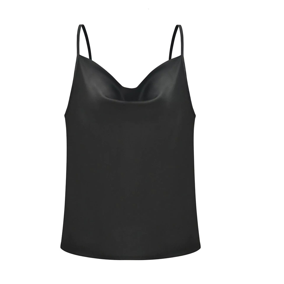 Damen Satin Top mit tiefem Ausschnitt und verstellbaren Trägern Drune