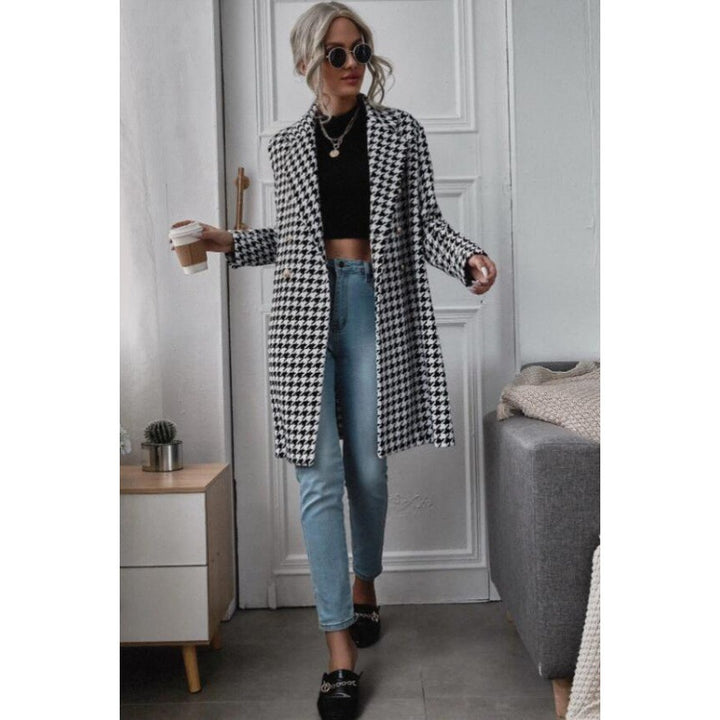 Damen Oversized Blazer im exklusiven Hahnentritt-Design Drune