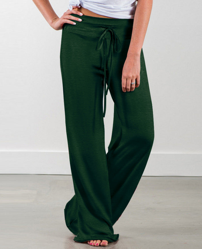 Damen Weite Freizeithose mit elastischem Bund und verstellbarem Kordelzug Drune