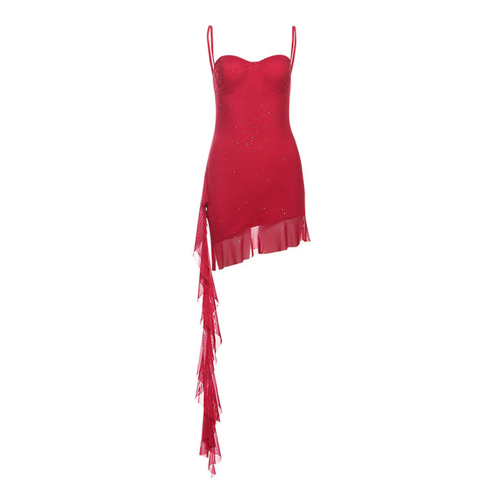 Damen Festliches Kleid mit asymmetrischem Saum und verführerischem Design Drune