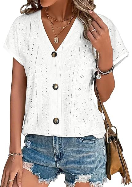Damen genähte Bluse mit Knopfleiste Drune