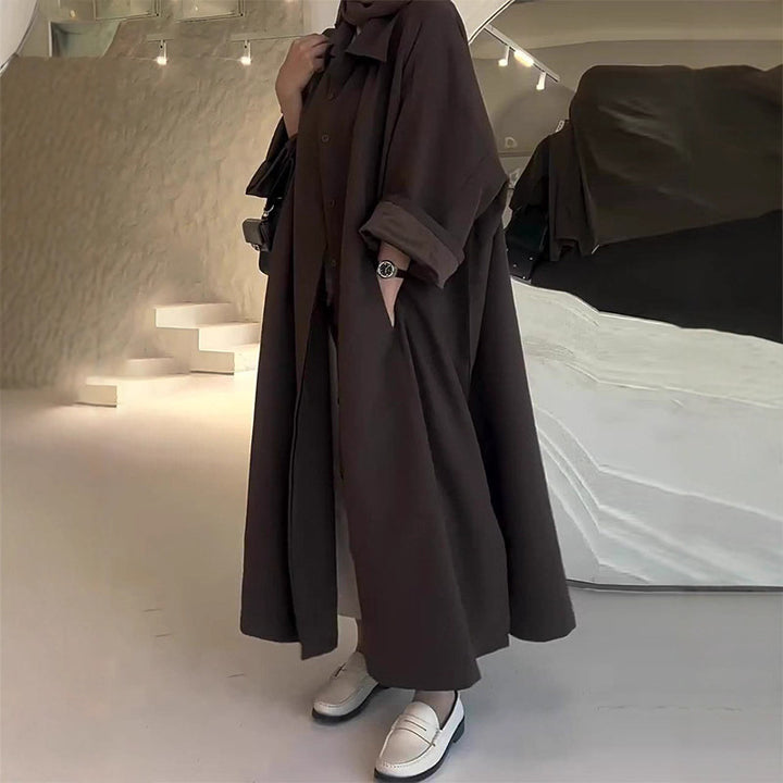 Damen modisches Hemdkleid mit Langarm und eleganter Passform Drune
