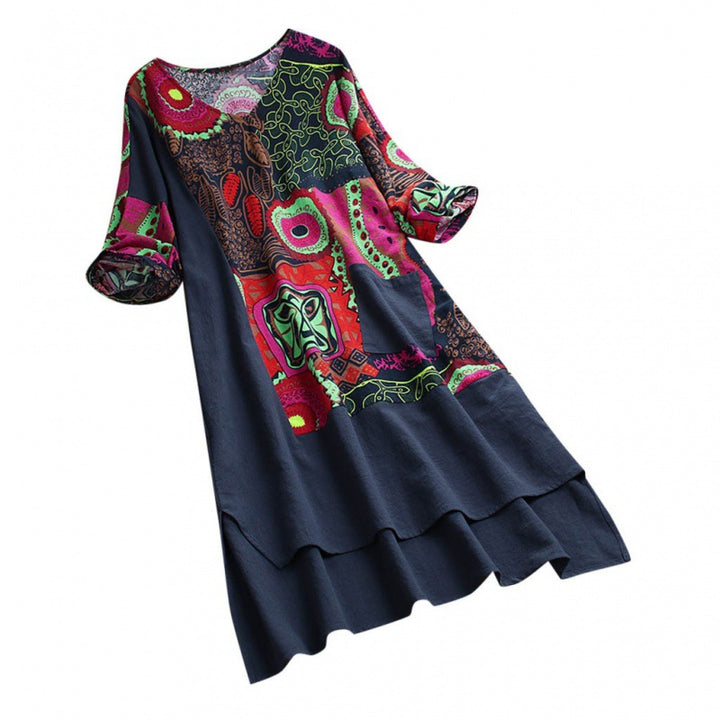 Damen Tunika mit buntem Muster und lässigem Schnitt Drune