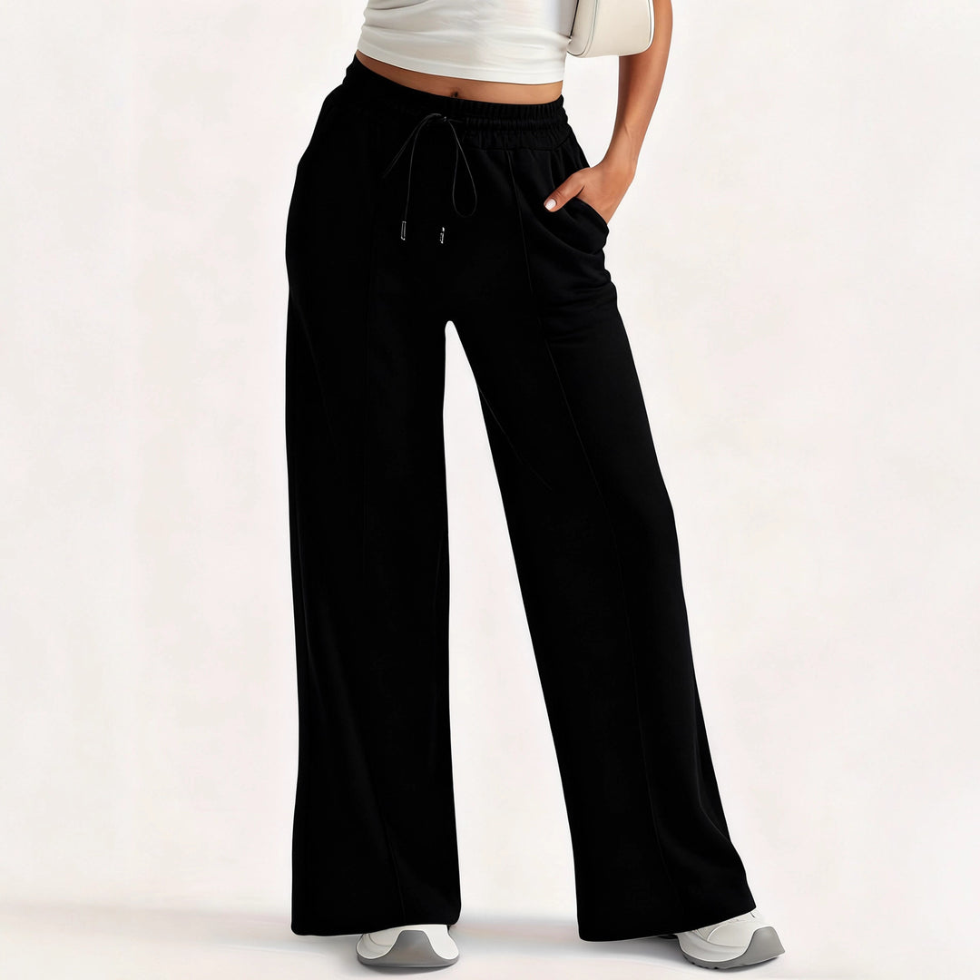 Damen lockere Sweatpants mit seitlichen Taschen und elastischem Bund Drune