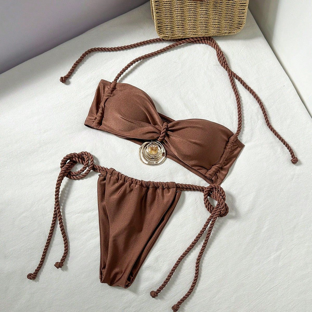 Damen Bandeau-Bikini mit raffinierten Knotenakzenten Drune