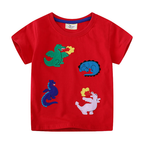 Jungen T-Shirt mit bunten Dinosaurierapplikationen Drune