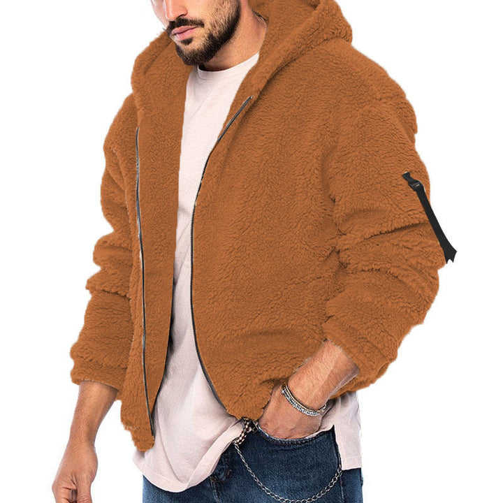 Herren Fleecejacke mit weichem Innenfutter und Kapuze Drune