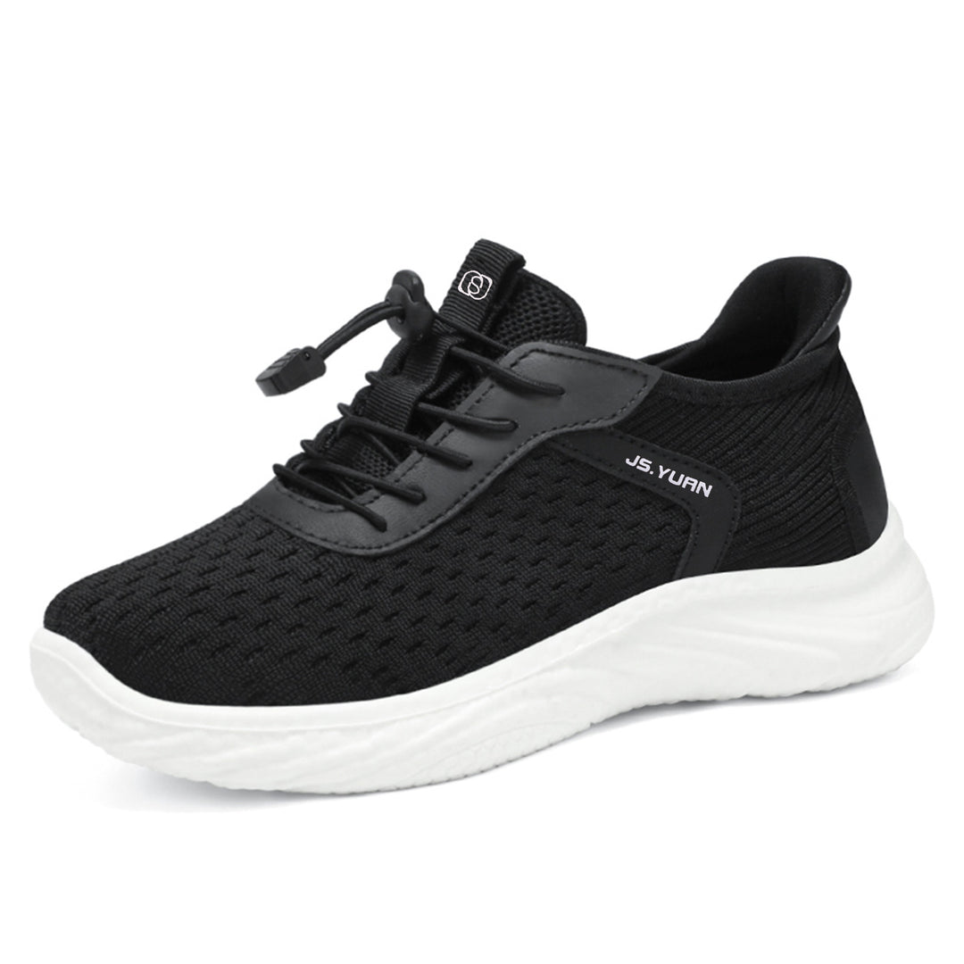 Damen nan leichter Strick-Sneaker mit elastischem Sockeneinstieg, Schnellzug-Schnürung und gedämpfter EVA-Zwischensohle Drune