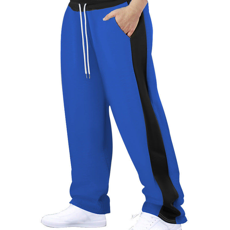 Herren nan lockere Jogginghose mit seitlichem Kontraststreifen, elastischem Kordelzugbund und geradem Bein Drune