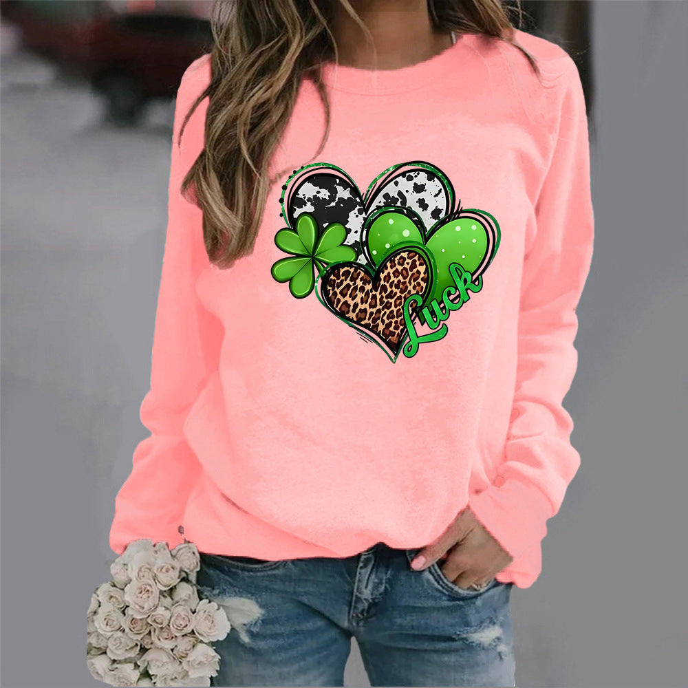Damen Sweatshirt mit kreativem Herzdesign und auffälligem Motiv Drune