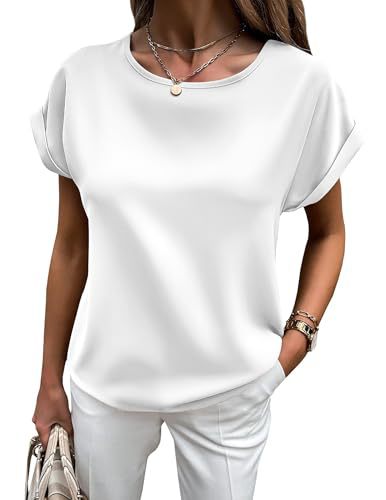 Drune | Satin-T-Shirt mit Umgeschlagenen Ärmeln für Damen