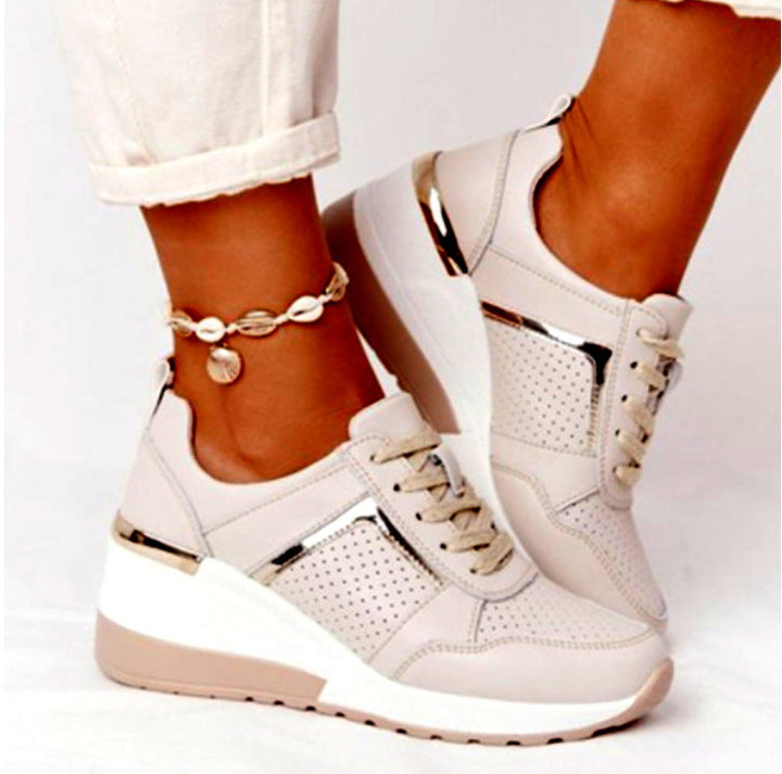 Damen modische Plateau-Sneaker mit atmungsaktiver Mesh-Oberfläche und komfortablem Fußbett Drune