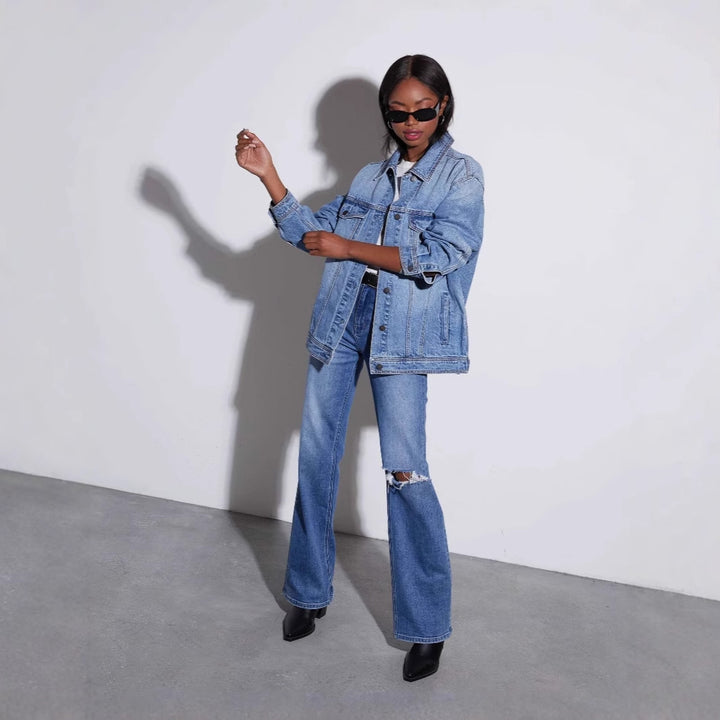 Damen oversized Jeansjacke Drune