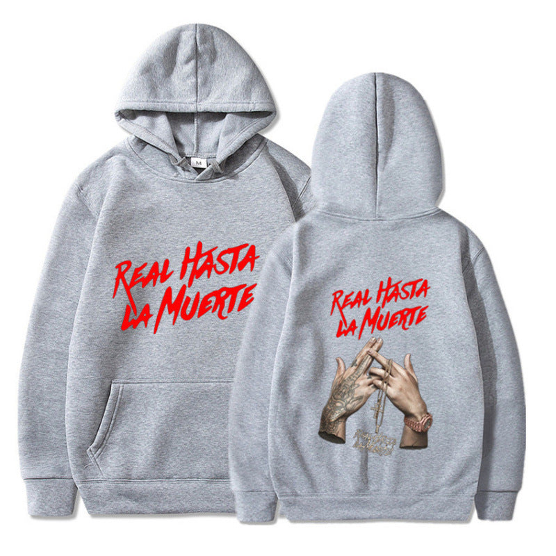 Damen Kapuzensweater mit auffälligem Schriftzug in urbanem Stil Drune