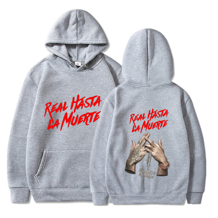 Damen Kapuzensweater mit auffälligem Schriftzug in urbanem Stil Drune