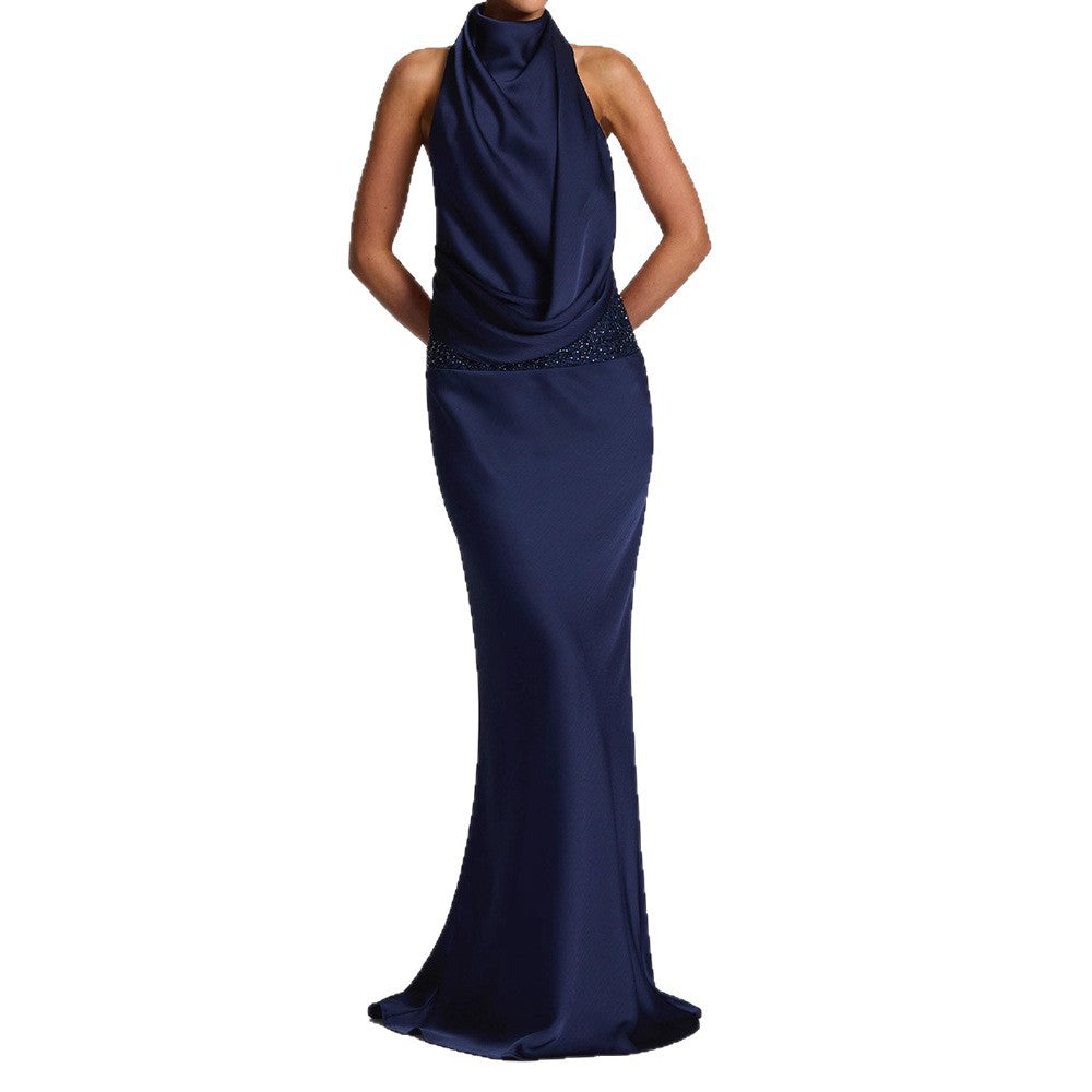 Damen Elegantes Hochzeitskleid mit schimmerndem Taillenband Drune
