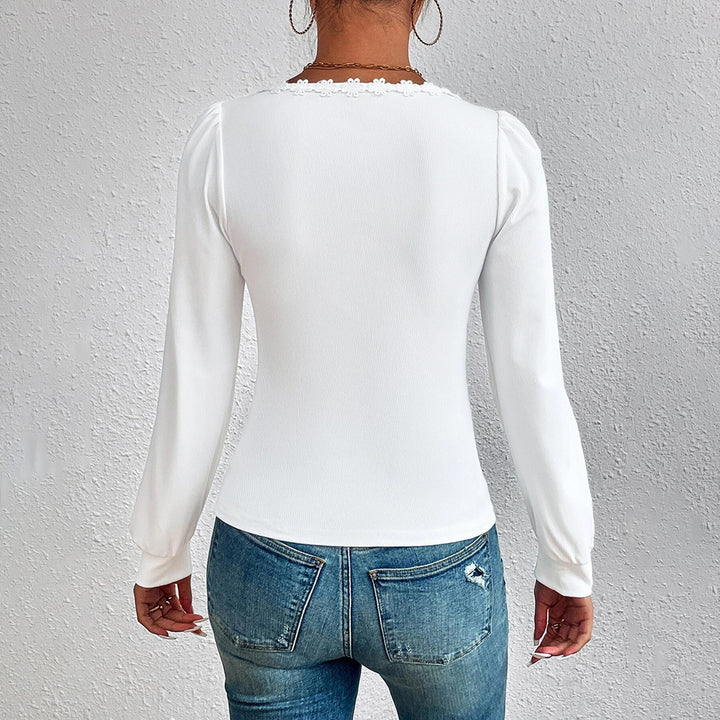 Damen Langarmshirt mit eleganter Rüschendekoration und taillierter Passform Drune