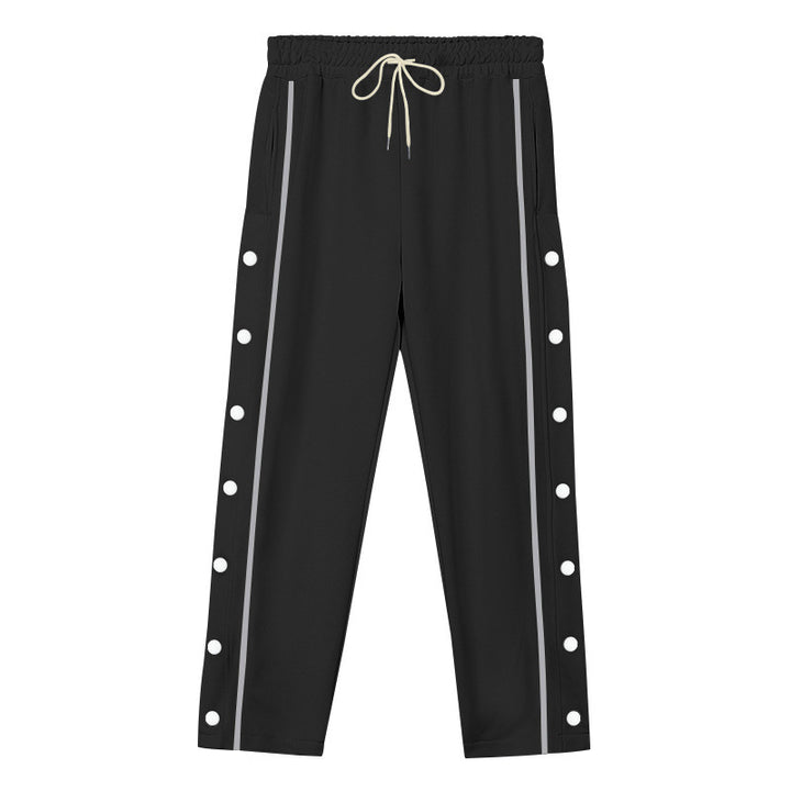 Unisex nan leichte Sport-Trainingshose mit Druckknopfleiste und elastischem Kordelbund Drune