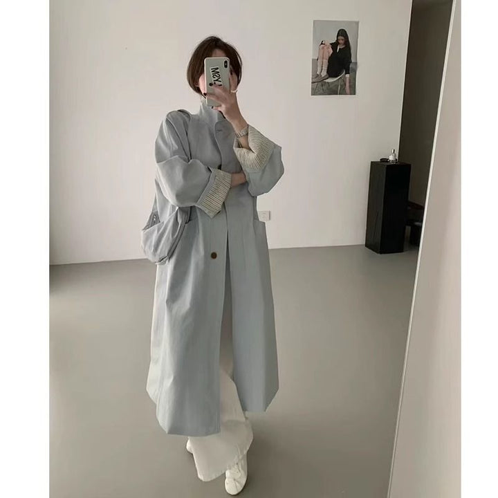 Damen eleganter Trenchcoat mit Knopfdetails und oversized Schnitt Drune