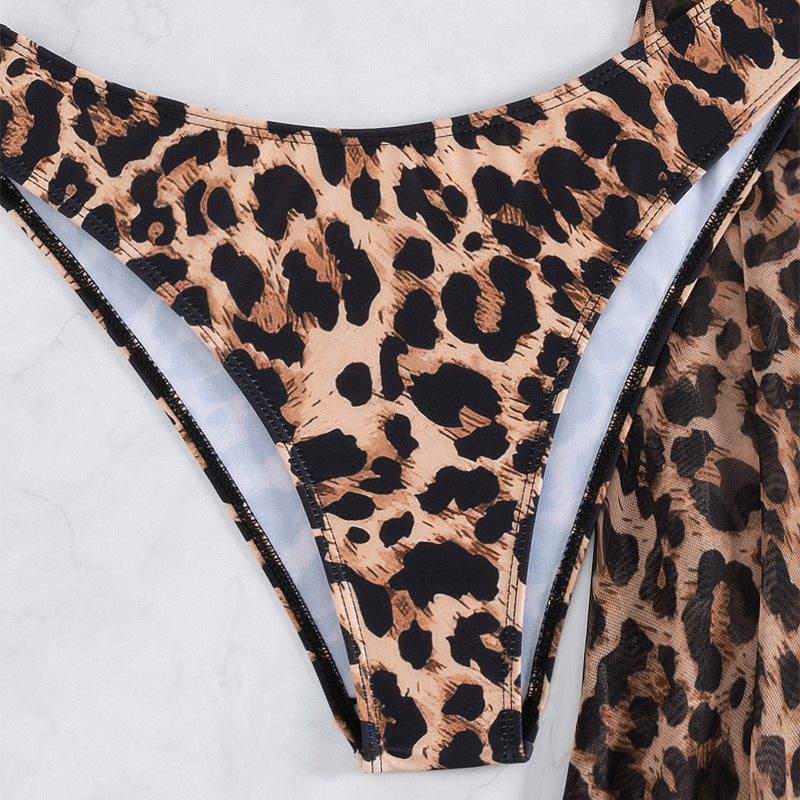 Damen Bikini-Set mit asymmetrischem Oberteil und tierischen Muster Drune
