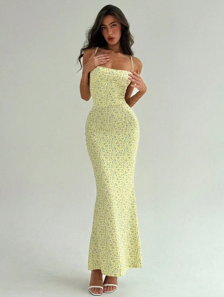 Damen Elegantes Maxikleid mit floralem Muster und schmalem Schnitt Drune