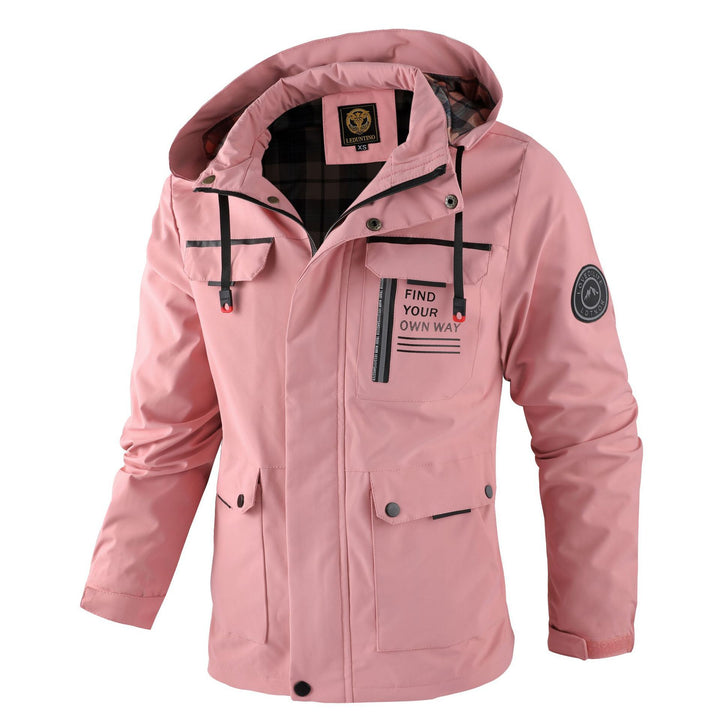 Herren nan wasserdichte Parka-Jacke mit Kapuze, mehrfachen Utility-Taschen, verstärkten Ärmelabschlüssen und winddichter Membran Drune