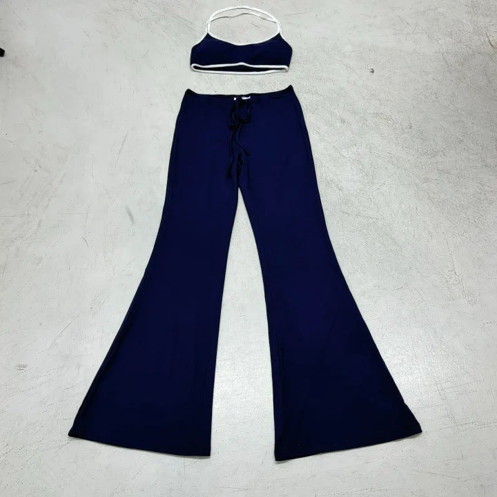 Damen Flared Pants und Bralette Set Drune