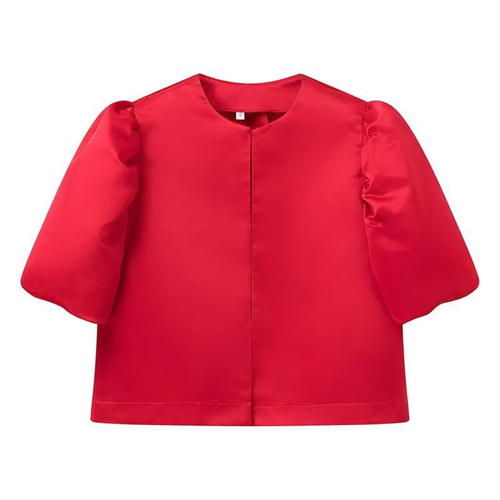 Damen stilvolle Bluse mit puffärmeln Drune