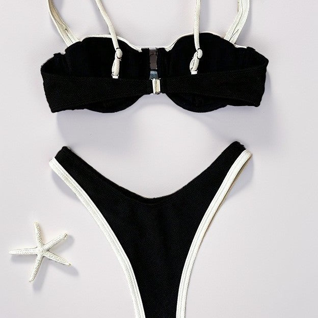 Damen Bikini-Set mit strukturiertem Oberteil und verstellbaren Trägern Drune