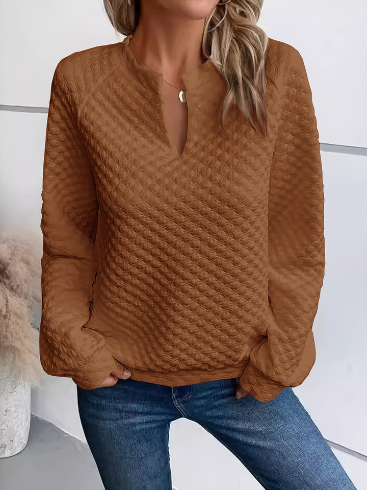 Damen Sweatshirt mit strukturiertem Steppdesign und modischem Ausschnitt Drune