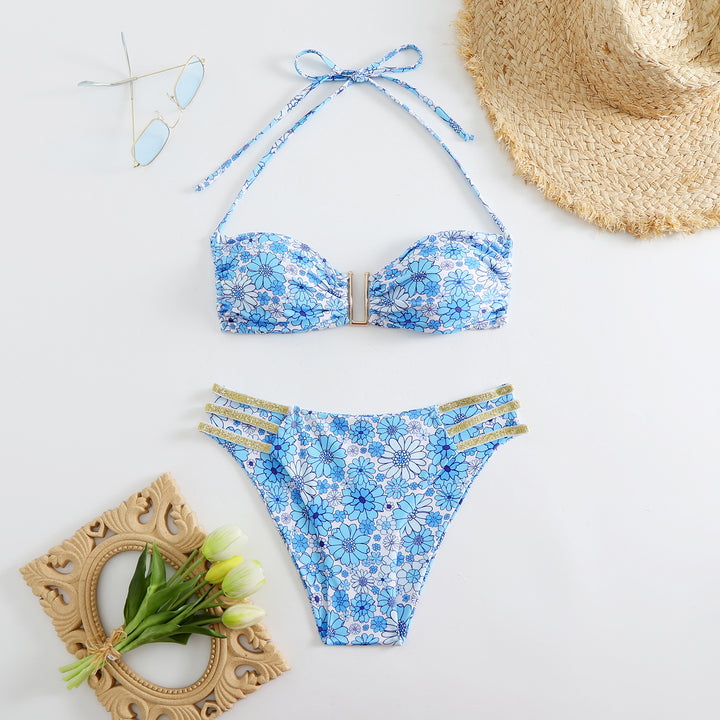 Damen Bikini-Set mit modischen Rüschen und verstellbaren Trägern Drune