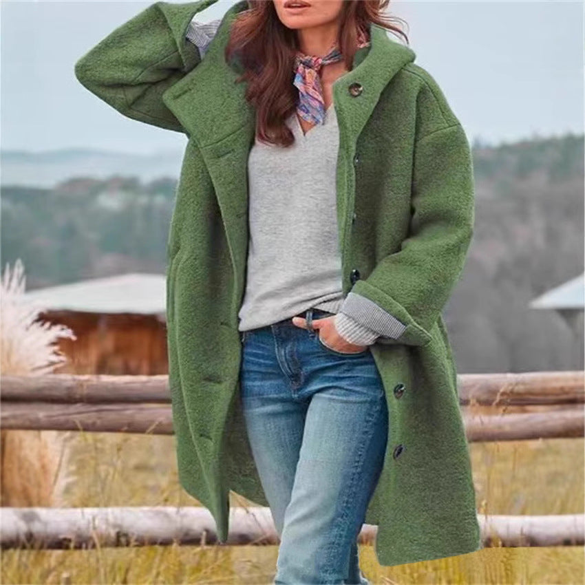 Damen Oversized Wollmantel Drune