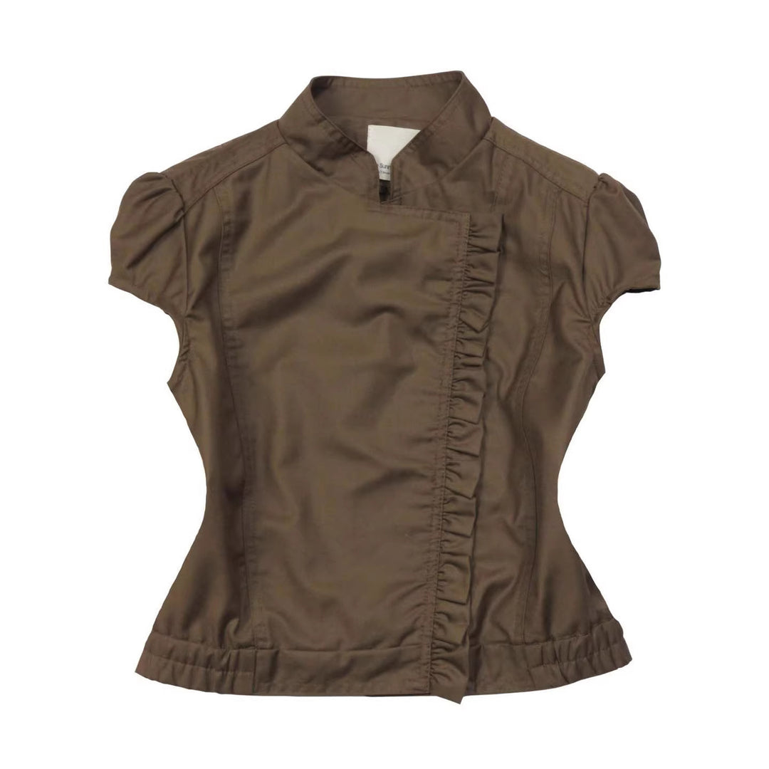 Damen Elegante Bluse mit Rüschen Drune