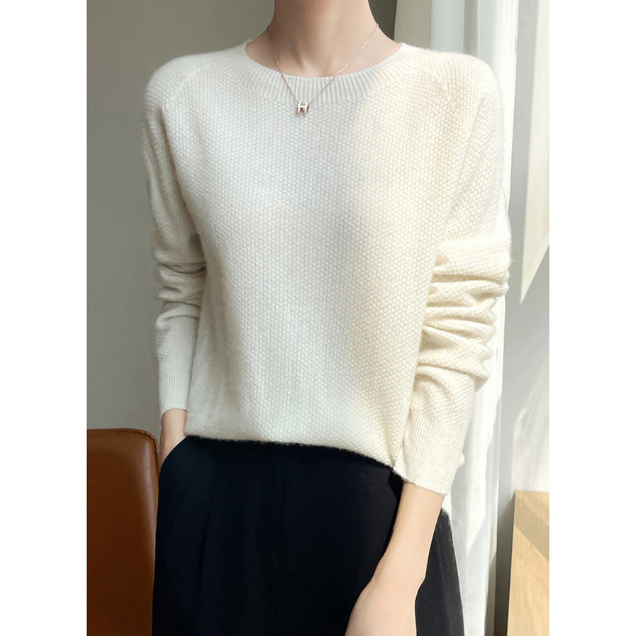 Damen Feinstrickpullover mit lockerer Passform und elegantem Rundhalsausschnitt Drune