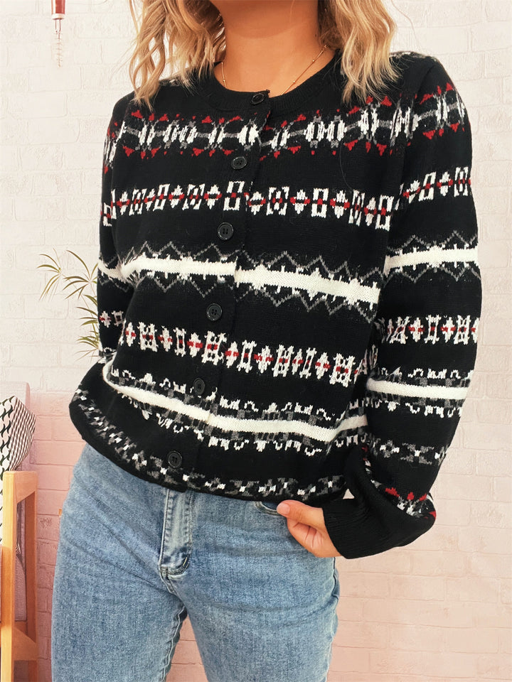 Damen gemütliche Strickjacke mit einzigartigem Weihnachtsdesign Drune
