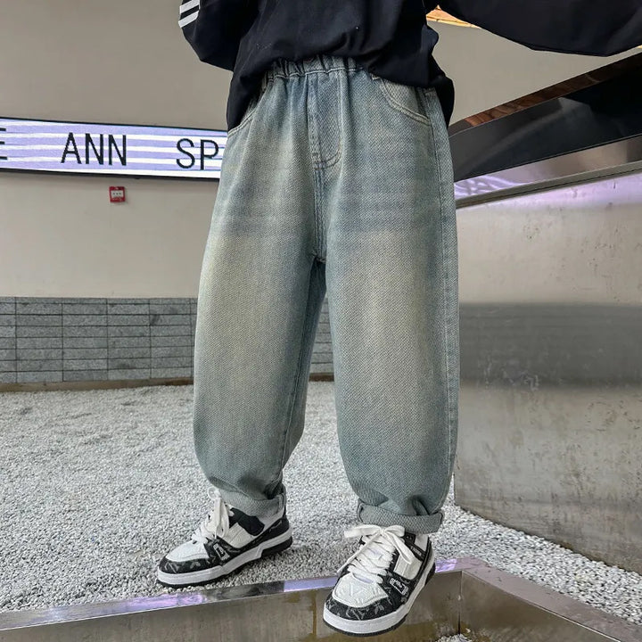 Damen lässige Baggy-Jeans mit einzigartigem Comic-Print Drune