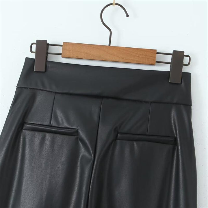Damen Kunstlederhose mit elegantem Schnitt und charmanten Details Drune