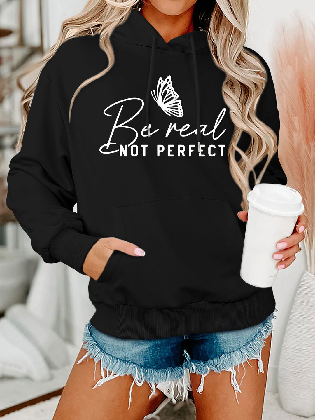Damen Kapuzenpullover mit kreativem Motiv und bequemer Schnittführung Drune