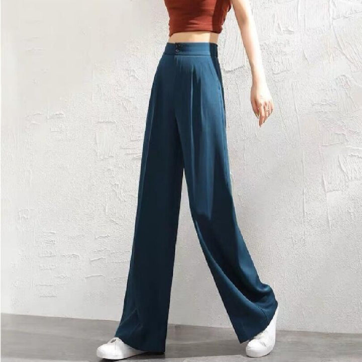 Damen Elegante Chino-Hose mit hohem Bund und seitlichen Taschen Drune